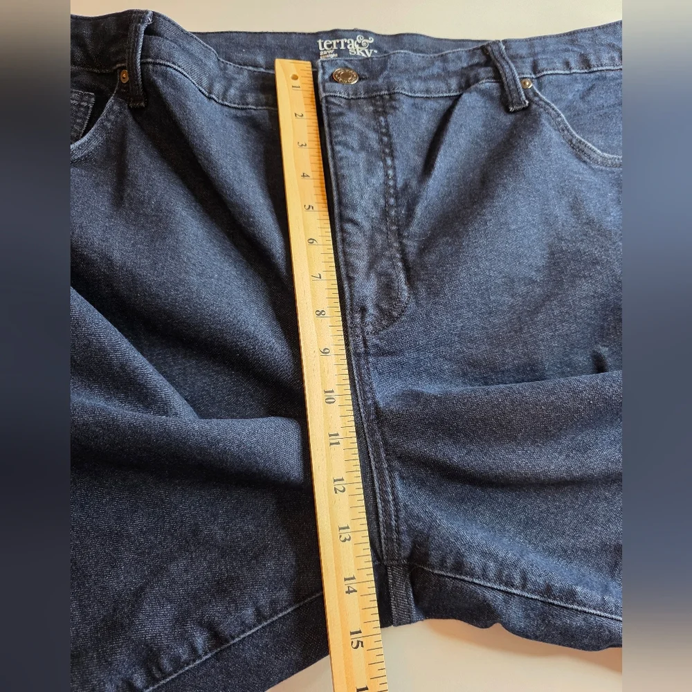 Terra & Sky 22W Like New Classic Straight Leg Jeans Dark Wash Blue Bx-3156